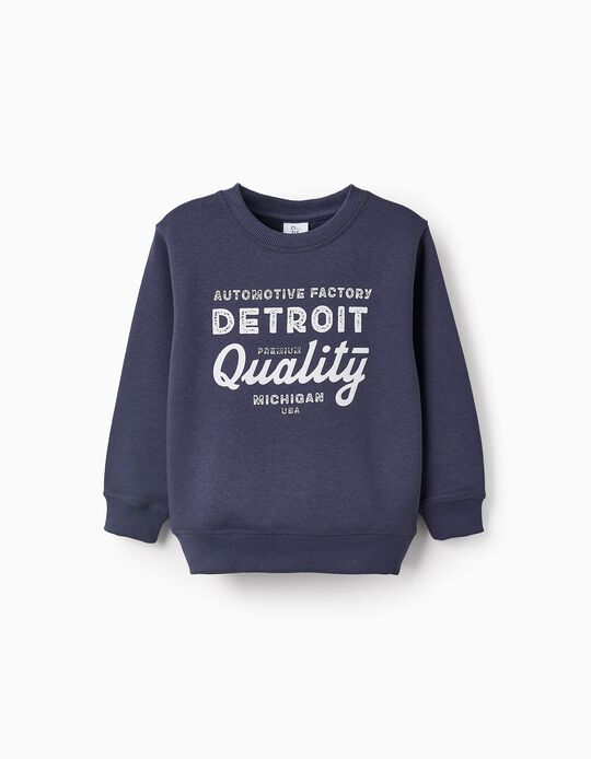 Comprar Online Sweat Cardada para Menino 'Detroit', Azul Escuro