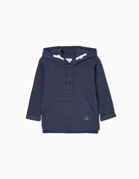 Polo-Sweatshirt for Baby Boys, Dark Blue
