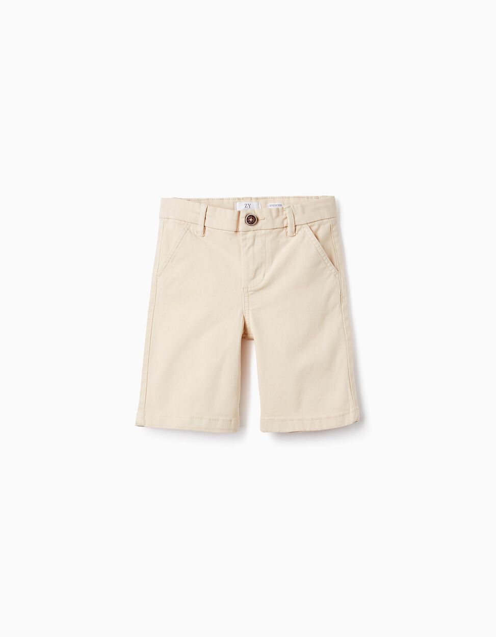 Buy Online Cotton Twill Chino Shorts For Boys 'Midi', Beige