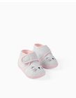 Jersey Slippers for Baby Girls, Grey/Pink
