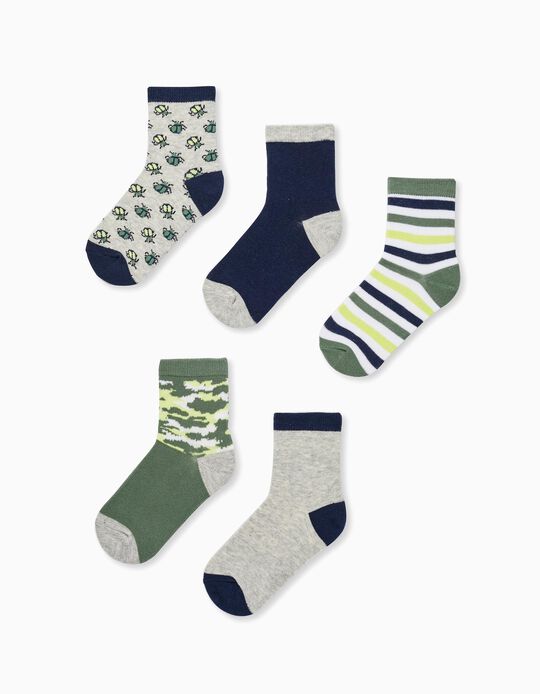 Pack of 5 Pairs of Socks for Boys, Multicolour