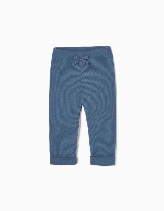 Ribbed Trousers for Baby Girls, Blue