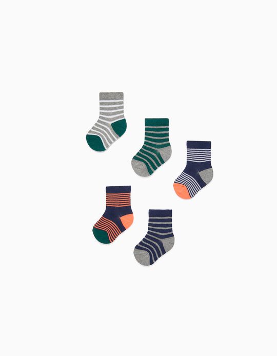 5-Pack Cotton Socks for Baby Boys 'Stripes', Multicoloured