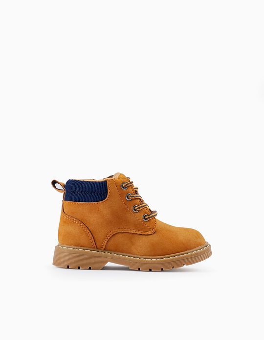 Suede Boots for Baby Boys, Camel