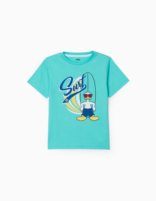 T-Shirt Garçon 'Donald in Japan', Vert D'Eau