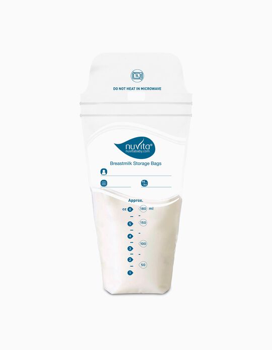 25 Breast Milk Storage Bags Nuvita 180Ml