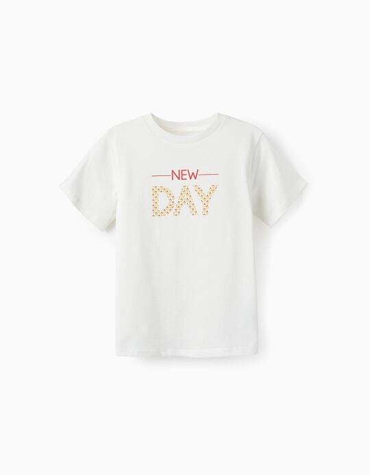 Comprar Online T-Shirt de Algodão para Menino, Branco