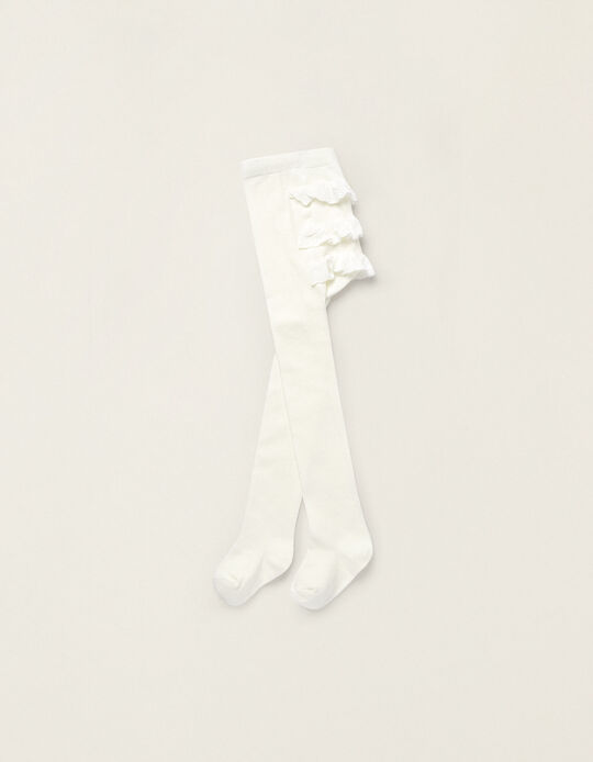 Lace Tights for Baby Girls, White
