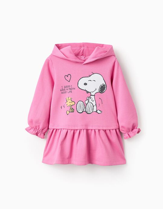 Comprar Online Vestido-Sweat de Algodão para Bebé Menina 'Snoopy & Woodstuck', Rosa