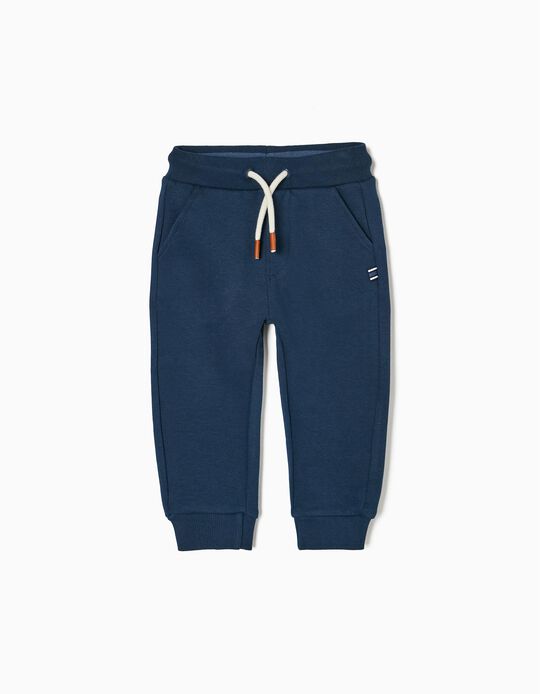 Pantalon de Sport en Coton Bébé Garçon, Bleu Foncé