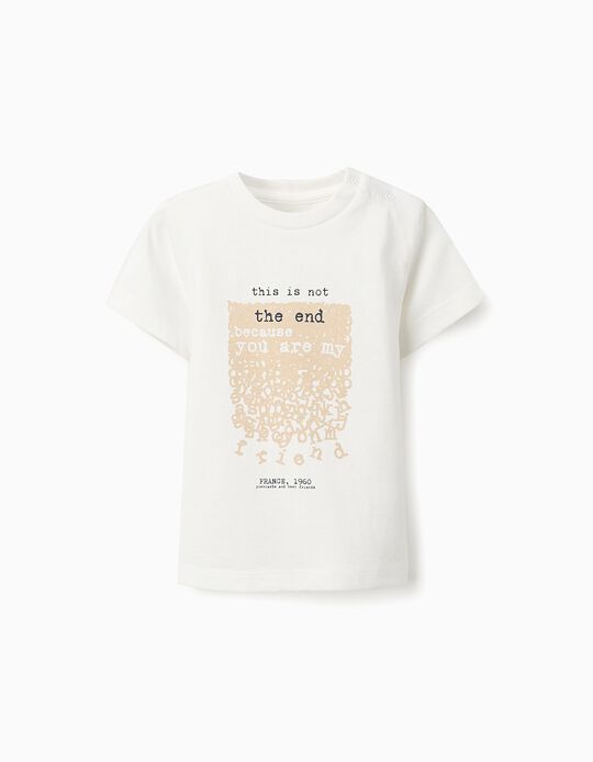 Comprar Online Camiseta de Algodón para Bebé Niño 'Amigo', Blanco