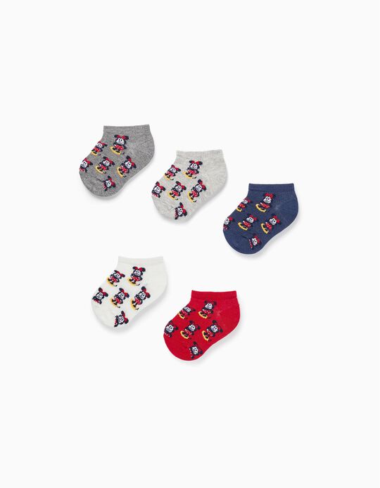 Pack of 5 Short Baby Girls Socks 'Minnie', Multicolor