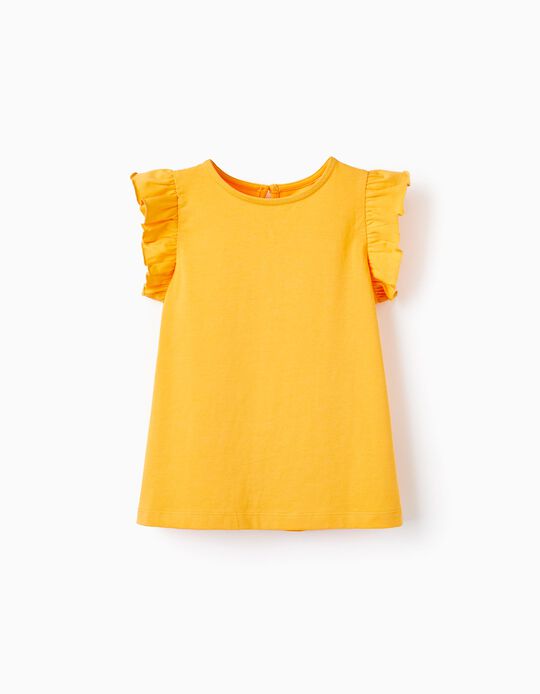Camiseta de Algodón para Niña, Naranja