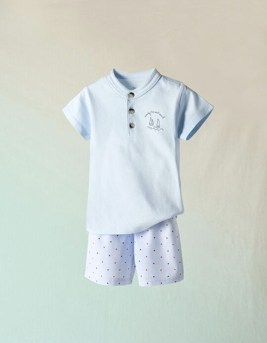 Cotton Pyjamass with Stars for Baby Boys, Blue
