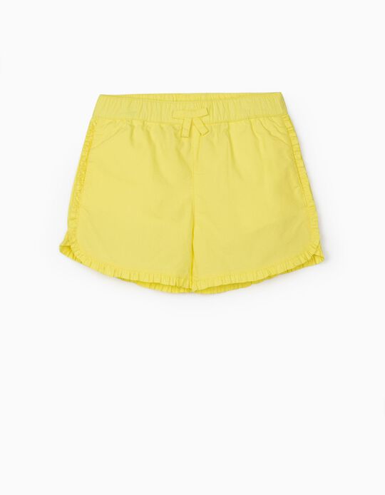 Ruffled Shorts for Girls, Yellow