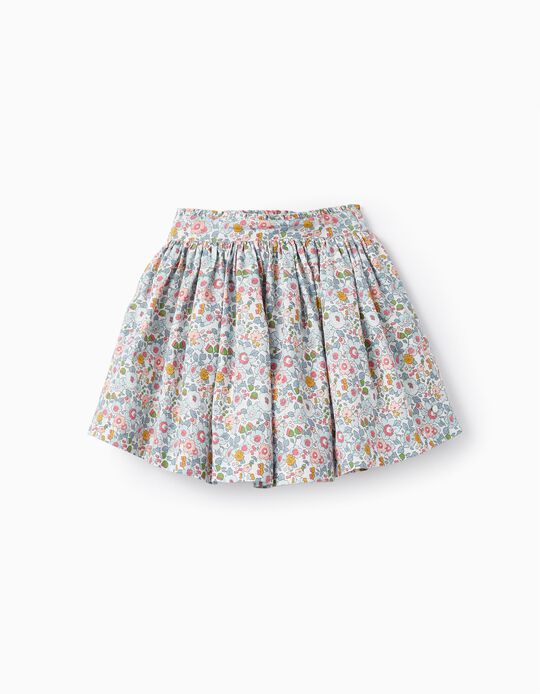Floral Cotton Skirt for Girls, Multicoloured