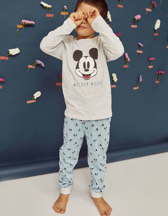 Pyjamas for Boys 'Mickey', Grey/Blue
