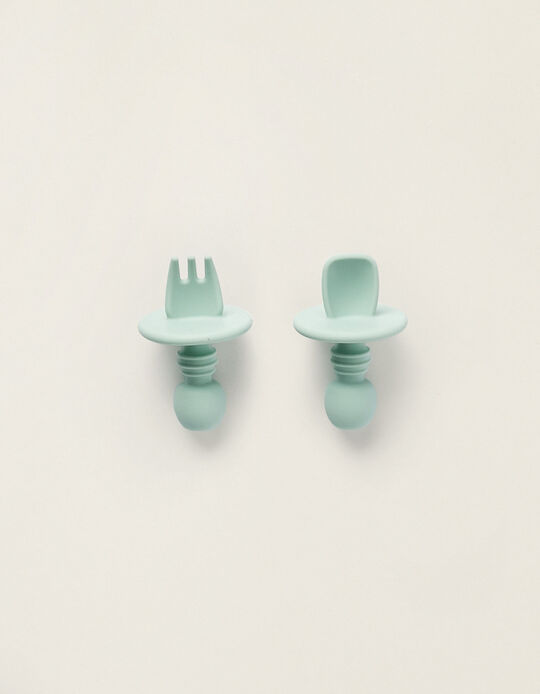 Buy Online Anti-asphyxia Initiation Cutlery Kit Mint Saro