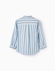 Comprar Online Camisa de Algodão às Riscas para Menino 'B&S', Branco/Azul