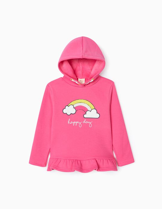 Hooded Sweatshirt for Girls 'Happy Days', Pink