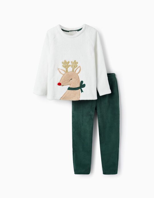Comprar Online Pijama com Purpurinas para Menina 'Reindeer', Branco/Verde