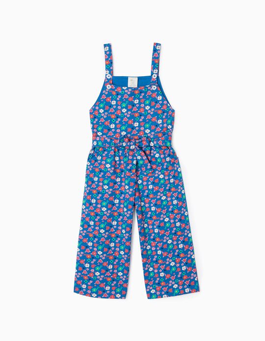 Floral Jumpsuit for Girls, Blue