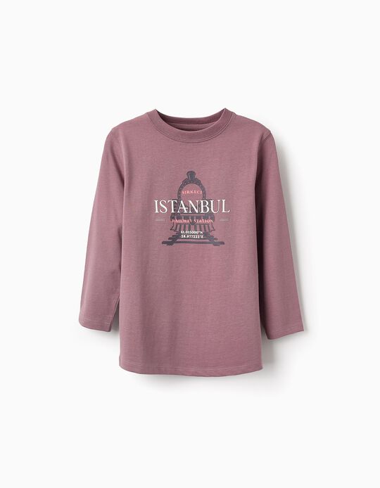 Comprar Online T-shirt de Manga Comprida para Menino 'Railway', Roxo