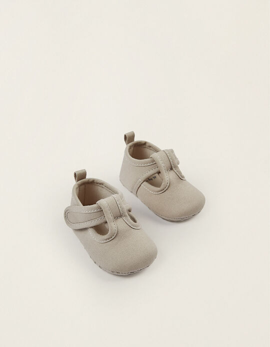 Fabric Shoes for Newborn Baby Boys, Beige