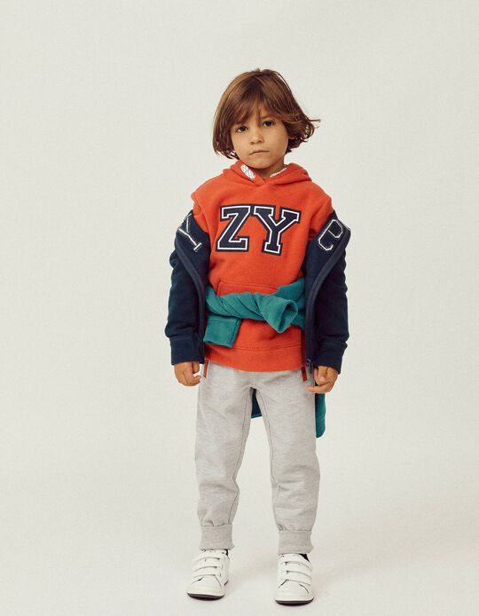 Polar Fleece Sweatshirt for Boys 'ZY', Orange