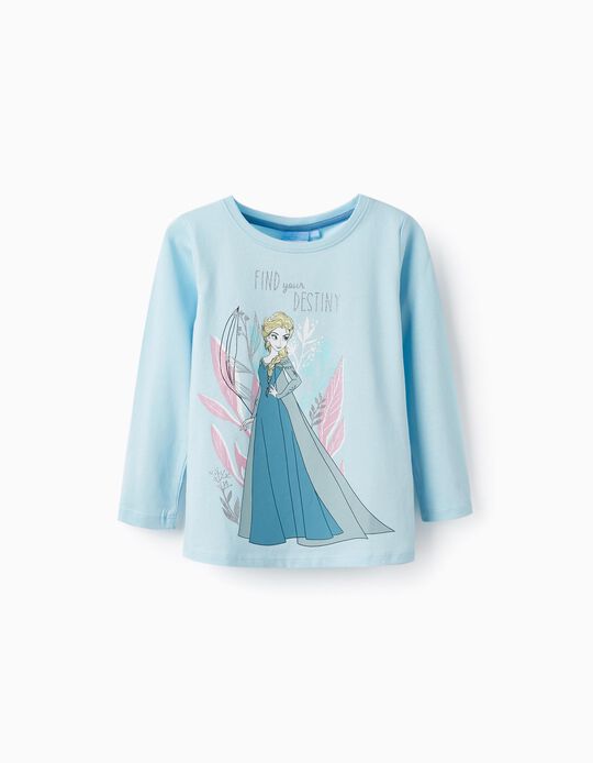T-Shirt em Algodão com Purpurinas para Menina 'Frozen', Azul