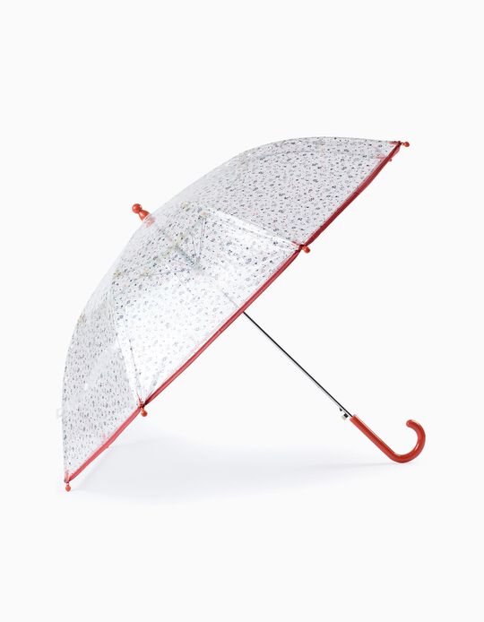 Comprar Online Guarda-chuva para Bebé e Menina 'Flores', Transparente/Laranja