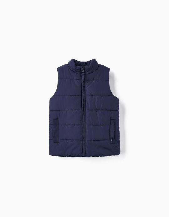 Buy Online Quilted Vest with Fleece Lining for Boys, Dark Blue