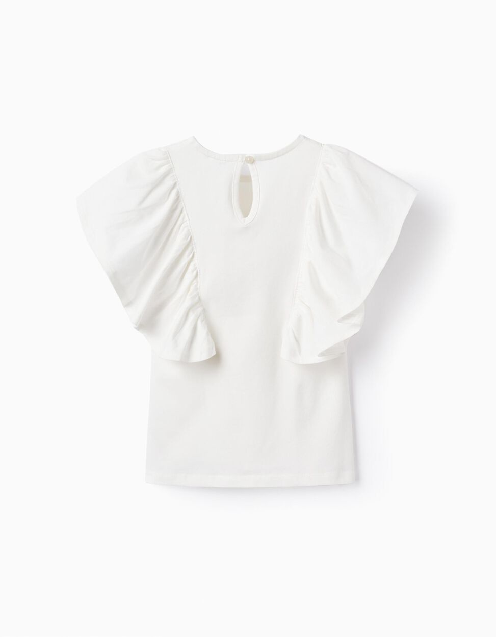 Comprar Online Camiseta con Volantes y Encaje para Niña 'B&S', Blanco