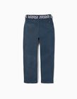 Buy Online Twill Trousers with Belt for Boys 'Slim Fit', Dark Blue