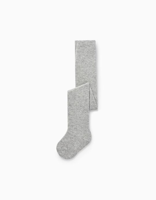 Cotton Knit Tights for Baby Boys, Grey