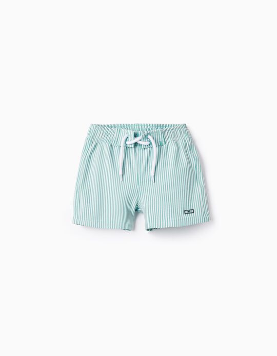 Buy Online Striped Swim Shorts for Baby Boys, Green/White