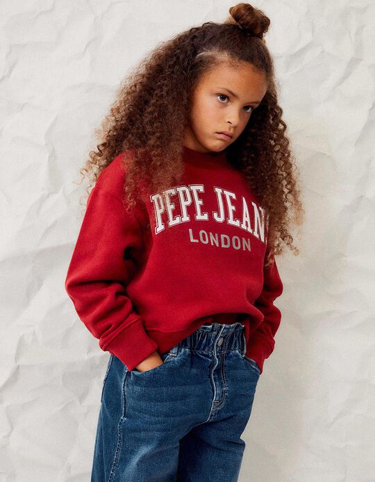 Cropped Retro Sweatshirt for Girls 'Pepe Jeans', Red