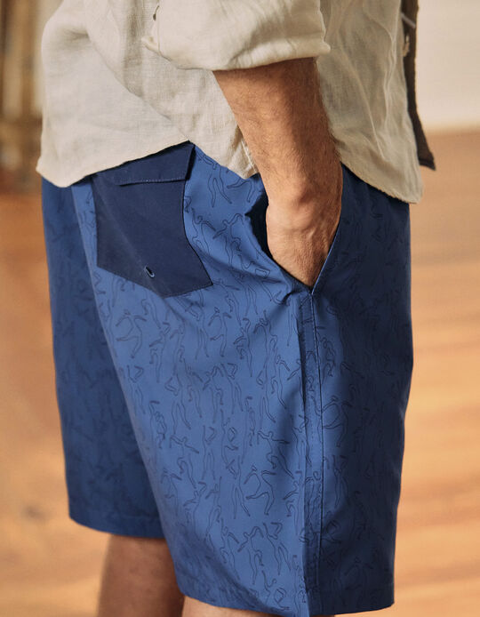 Pantalones Cortos de Baño Estampados para Adulto 'You & Me', Azul