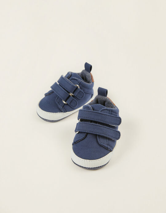 Fabric Trainers for Newborn Baby Boys, Dark Blue