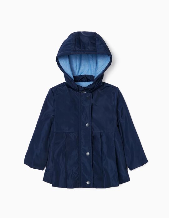 Parka with Removable Hood for Baby Girls, Dark Blue