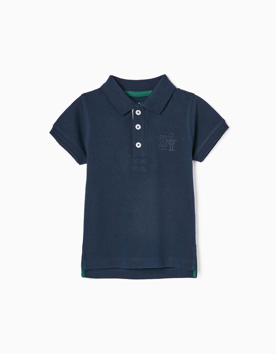 Cotton Polo Shirt for Baby Boys 'ZY 96', Dark Blue