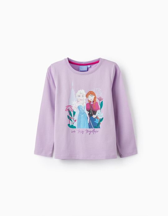Comprar Online T-Shirt em Algodão com Purpurinas para Menina 'Frozen', Roxo