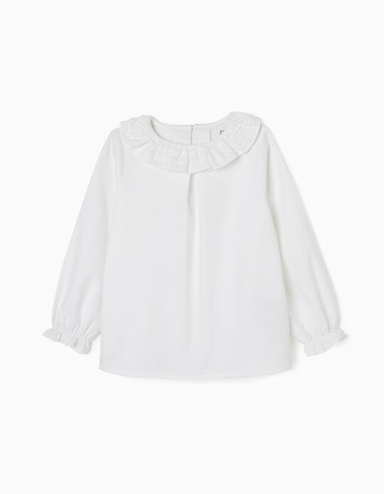 Comprar Online Blusa em Sarja de Algodão para Menina, Branco