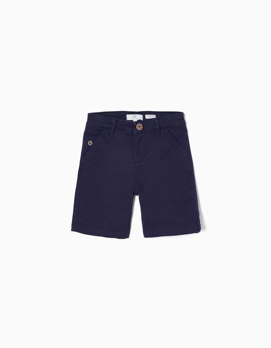 Twill Shorts for Boys, Dark Blue