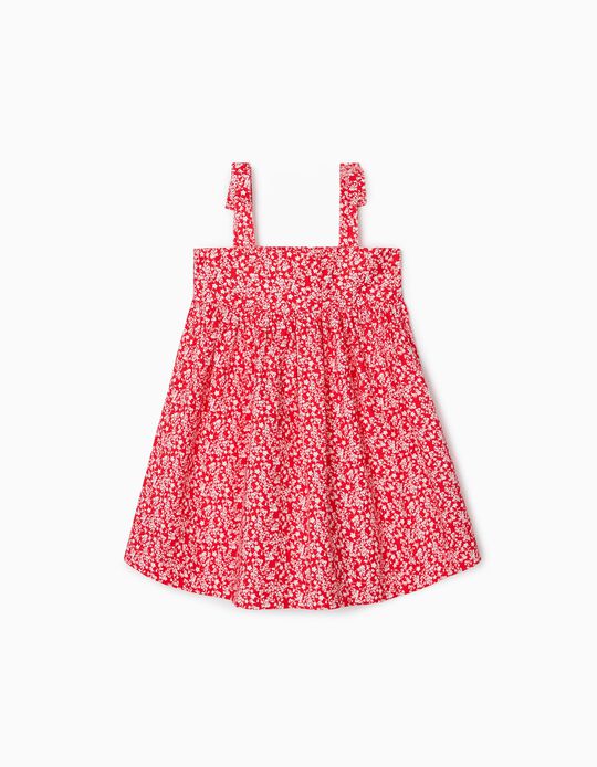 Strappy Dress for Girls 'Flowers', Red
