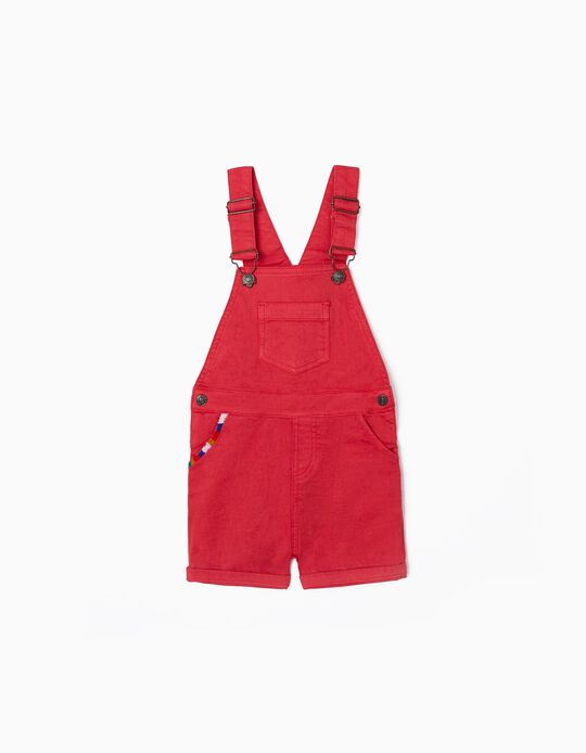 Dungaree Shorts for Baby Boys, Red