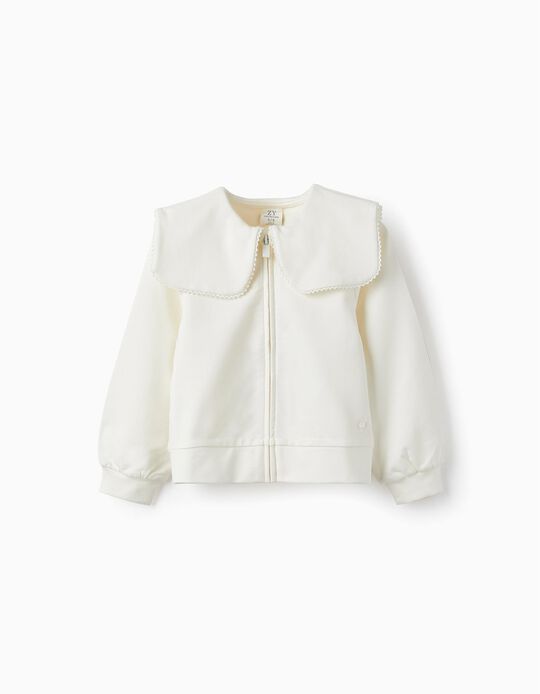 Jacket in Cotton for Girls, White
