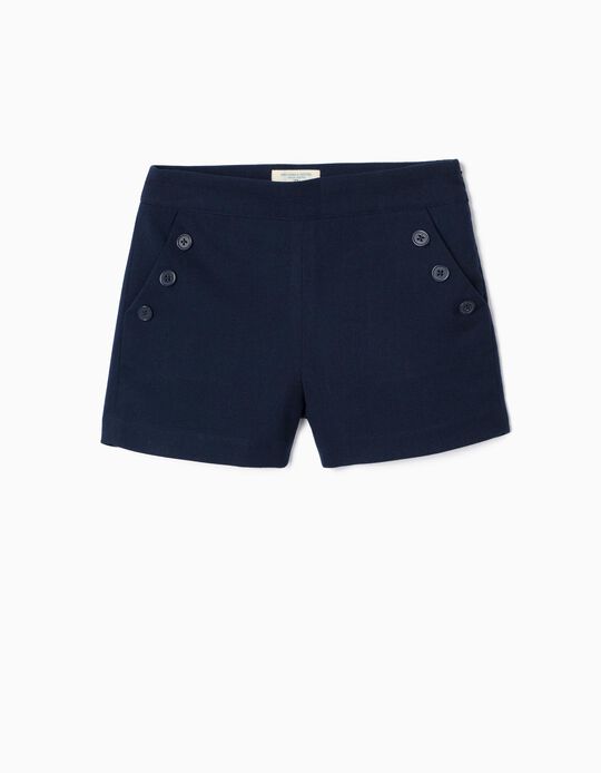 Twill Shorts for Girls 'B&S', Dark Blue