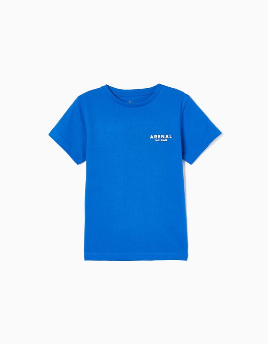 T-shirt de Algodão para Menino 'Arenal', Azul