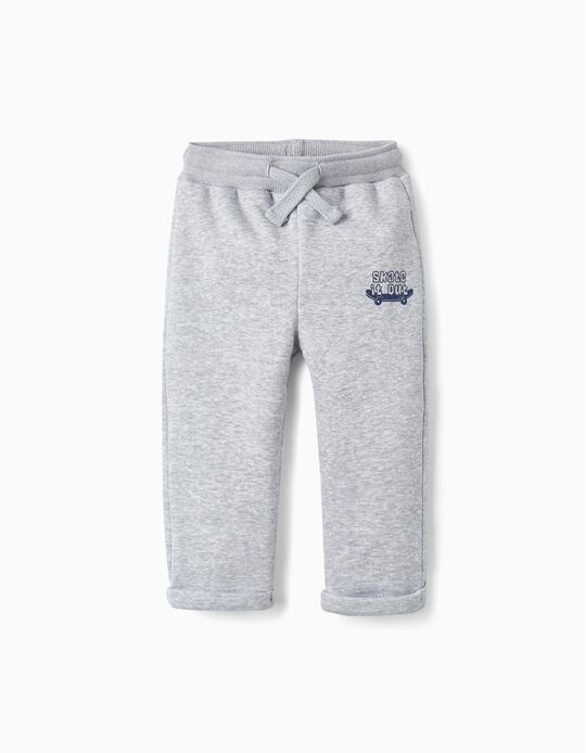 Carded Joggers for Baby Boy 'Skate is Out', Grey